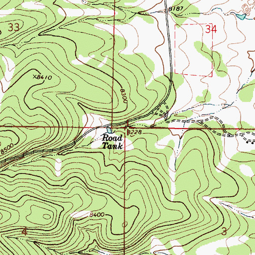 Topographic Map of Road Tank Number Two, NM