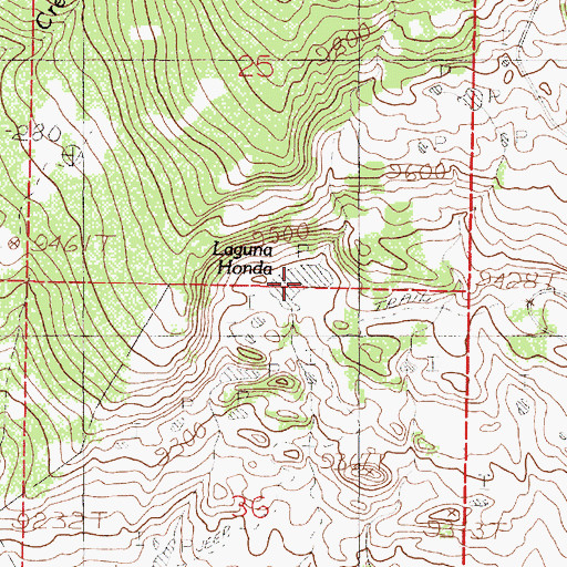Topographic Map of Laguna Honda, NM