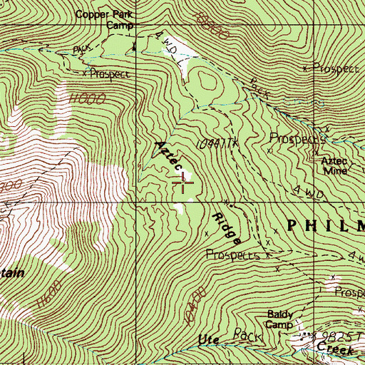 Topographic Map of Aztec Ridge, NM