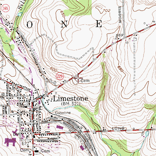 Topographic Map of Episcopal Advent Cemetery, ME