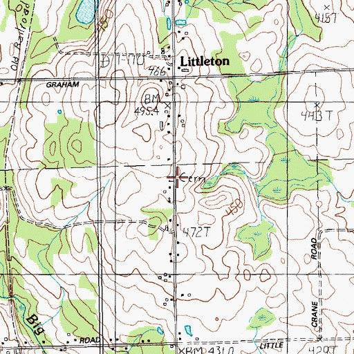 Topographic Map of Weed Cemetery, ME