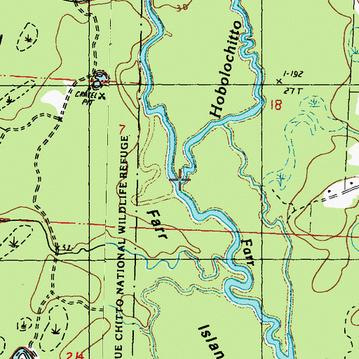 Topographic Map of Hobolochitto Creek, MS