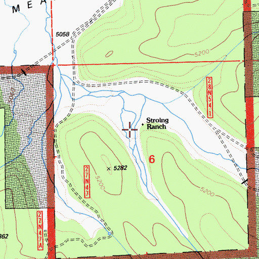 Topographic Map of Stroing Ranch, CA