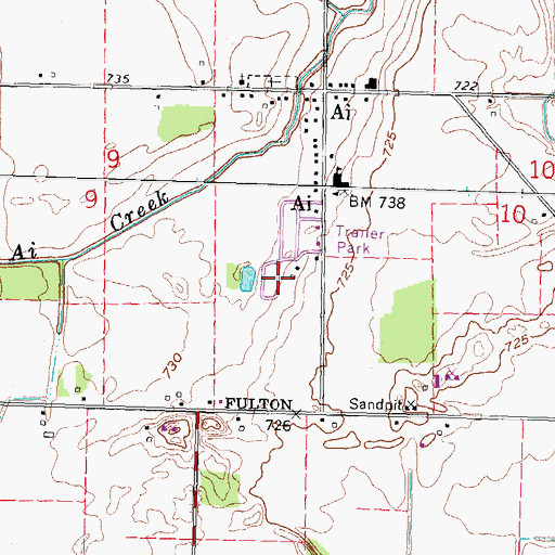 Topographic Map of Swanton Meadows, OH