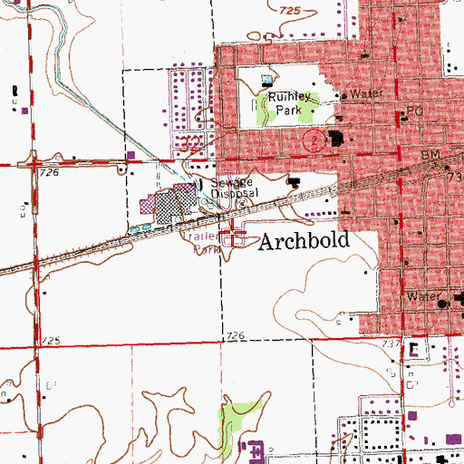 Topographic Map of Colony Meadows Trailer Court, OH