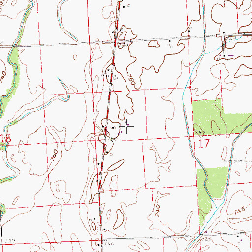 Topographic Map of Emmons Farms, OH
