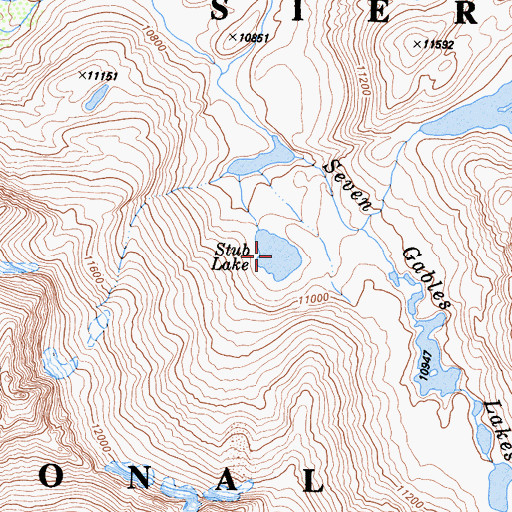 Topographic Map of Stub Lake, CA