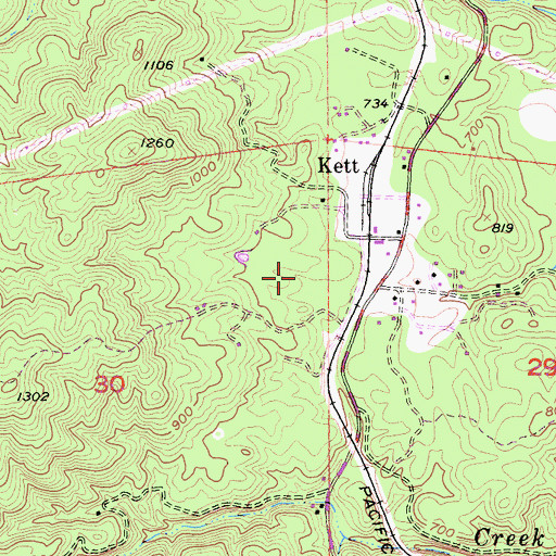 Topographic Map of Kett Pit, CA