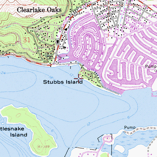 Topographic Map of Stubbs Island, CA