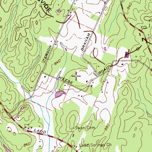Topographic Map of Apple Valley Orchards, TN
