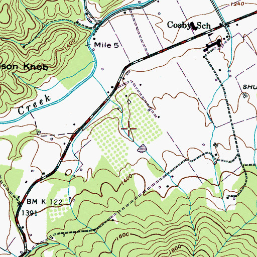 Topographic Map of Kyle Carver Orchards, TN