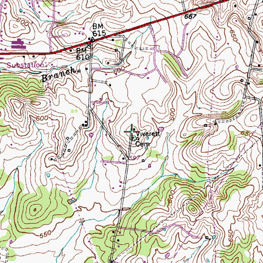 Topographic Map of Breeden's Orchard, TN