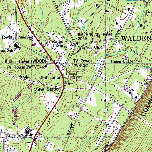 Topographic Map of Fairmount Orchard, TN