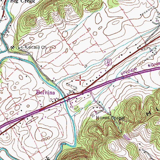Topographic Map of Melody Orchard, TN