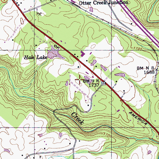 Topographic Map of Rowells Orchards, TN