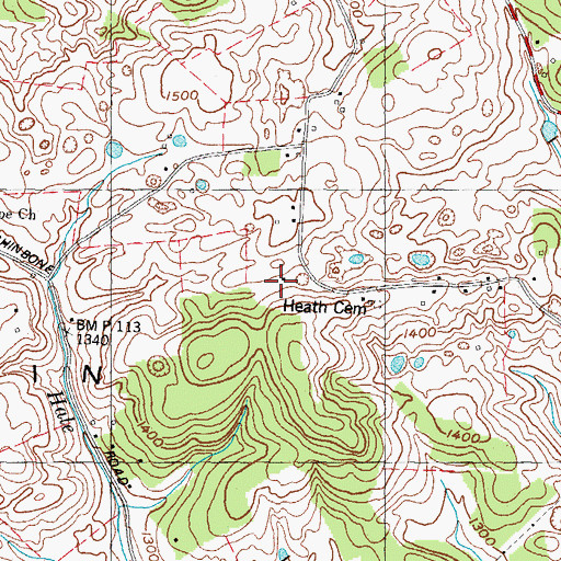 Topographic Map of Whites Little Mountain Orchard, TN