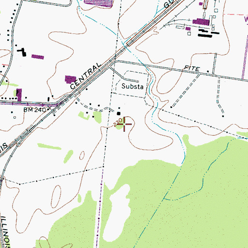 Topographic Map of Bland Farms, TN