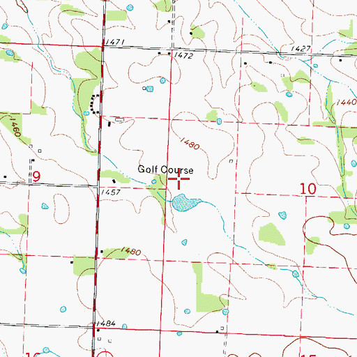 Topographic Map of Cassville Golf Club, MO