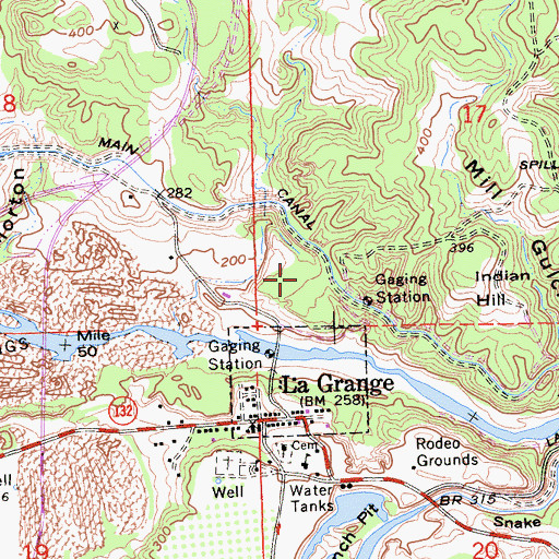 Topographic Map of La Grange Pit, CA