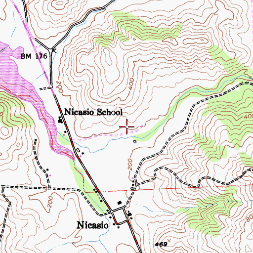 Topographic Map of Lafranchi Quarry, CA