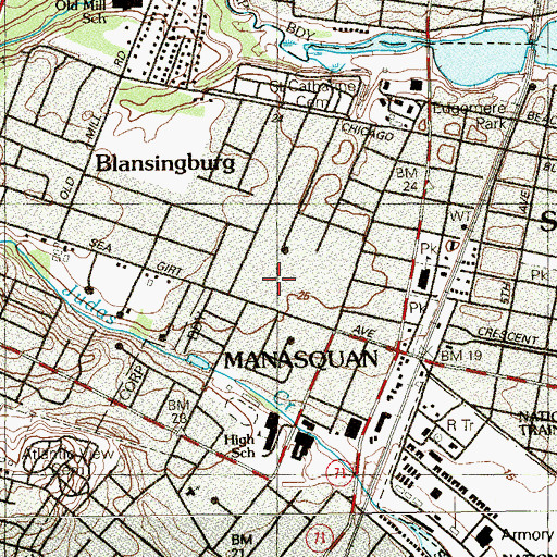 Topographic Map of Barlow Flower Farm, NJ