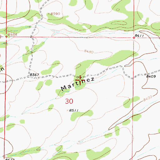 Topographic Map of Martinez Number Two Tank, NM