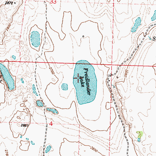 Topographic Map of Freidlander Lake, WA