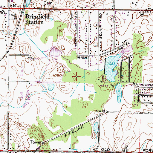 Topographic Map of Brimfield Water Treatment Plant, OH