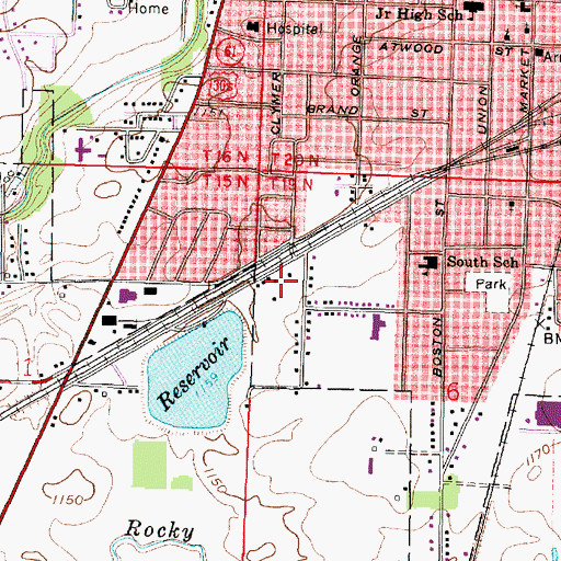 Topographic Map of Galion Water Treatment Plant, OH