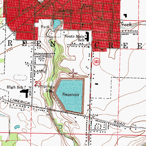 Topographic Map of City of Clyde Water Treatment Plant, OH