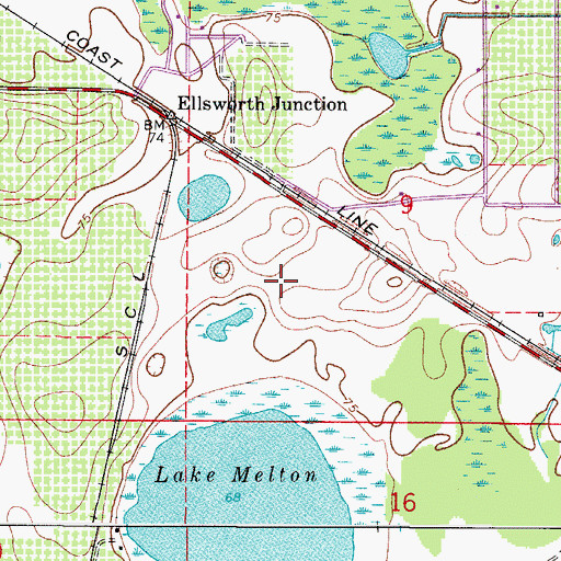 Topographic Map of Lake Aura, FL