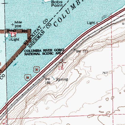 Topographic Map of Biggs Arch, OR