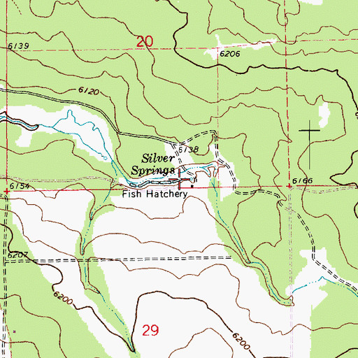 Topographic Map of Brown Creek, AZ