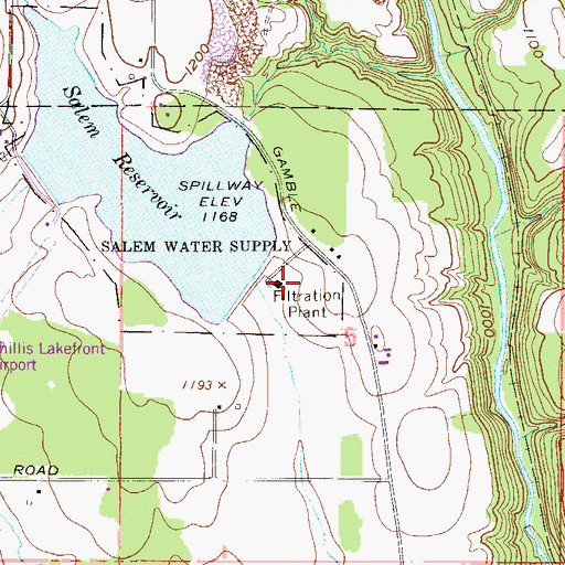 Topographic Map of Salem Water Treatment Plant, OH