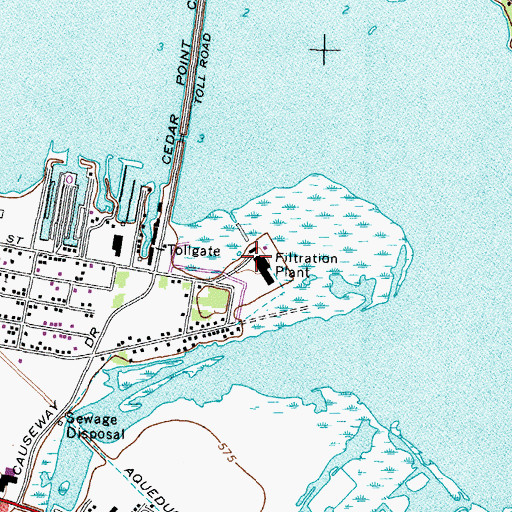 Topographic Map of Sandusky Water Treatment Plant, OH
