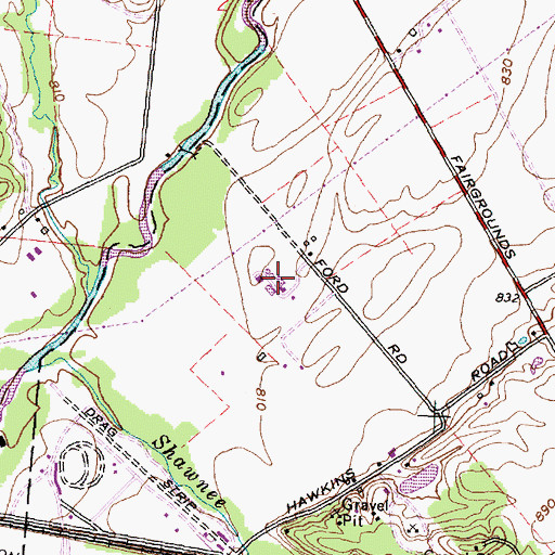 Topographic Map of Ford Road Sewage Treatment Plant, OH