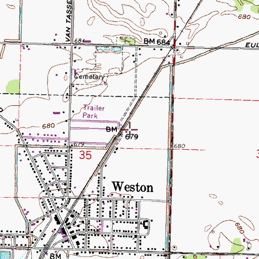 Topographic Map of Weston Sewage Treatment Plant, OH