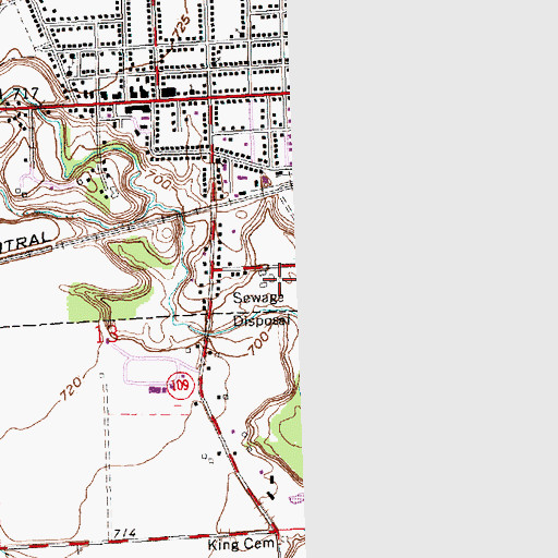 Topographic Map of Delta Sewage Treatment Plant, OH