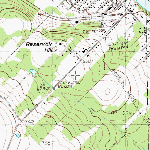 Topographic Map of Grand Riviere Cemetery, ME