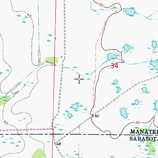 Topographic Map of Harvest United Methodist Church, FL