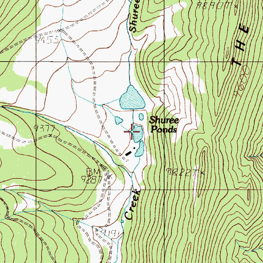 Topographic Map of Shuree Ponds, NM