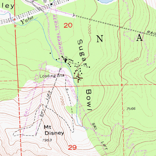 Topographic Map of Sugar Bowl, CA
