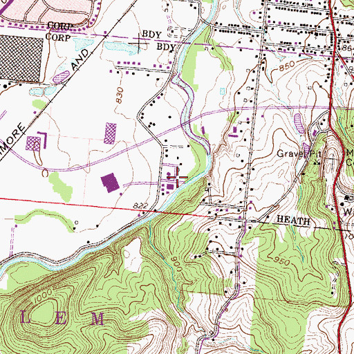 Topographic Map of Heath Sewage Treatment Plant, OH