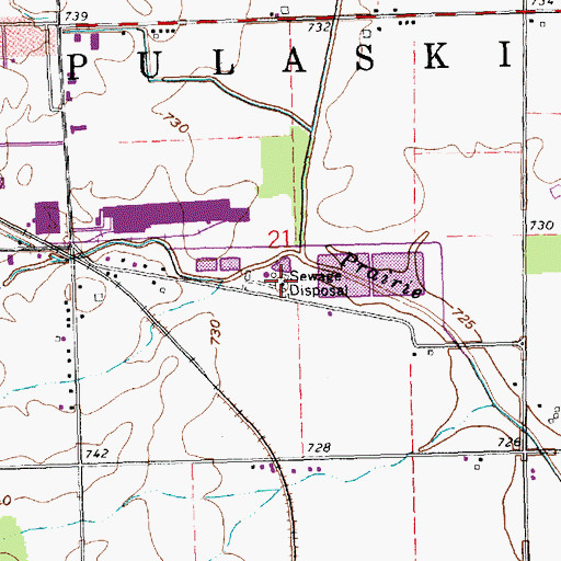 Topographic Map of Bryan Sewage Treatment Plant, OH