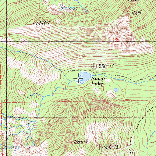 Topographic Map of Sugar Lake, CA
