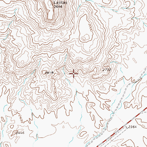 Topographic Map of Lajitas Natural Bridge, TX