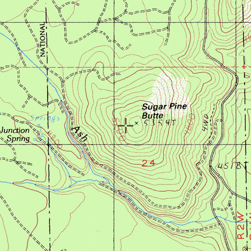 Topographic Map of Sugar Pine Butte, CA
