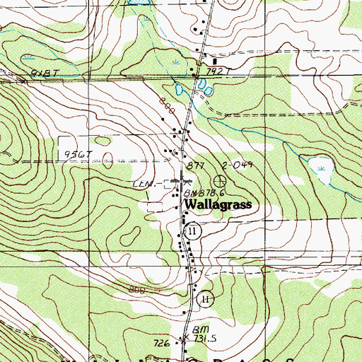 Topographic Map of Saint Josephs the Helper Cemetery, ME