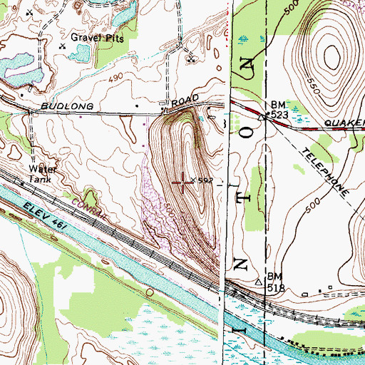 Topographic Map of High Acres Landfill and Recycling Center, NY