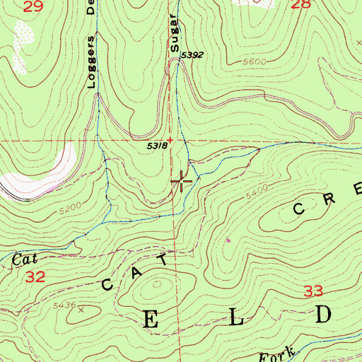 Topographic Map of Sugar Pine Canyon, CA